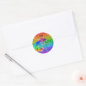 Sticker Rond Boho Rainbow mignonne Parties scintillant filles U (Enveloppe)
