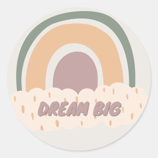 STICKER ROND BOHO RAINBOW RÊVE GRAND ESTEEM (Devant)