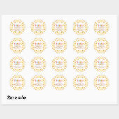 Sticker Rond Boho Ray of Sunshine Baby shower Merci (Feuille)