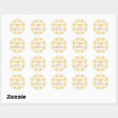 Sticker Rond Boho Ray of Sunshine Baby shower Merci (Feuille)