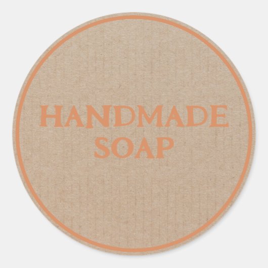 Sticker Rond Boho Retro Brown papier Kraft à savon artisanal (Devant)