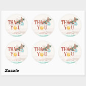 Sticker Rond Boho Rétro Été Surf | Merci  (Feuille)