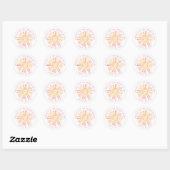 Sticker Rond Boho Rose 1er Voyage Autour Du Soleil (Feuille)
