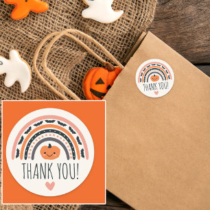 Sticker Rond Boho rose arc-en-ciel Halloween Baby shower Merci