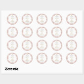 Sticker Rond Boho rose Baptiste espagnol (Feuille)