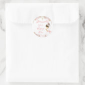 Sticker Rond Boho Rose Floral Girl FIRST Holy Communion Cross (Sac)