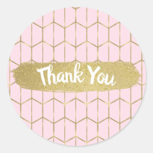 Sticker Rond Boho Rose Hexagone Or Géométrique Glam Douce 16
