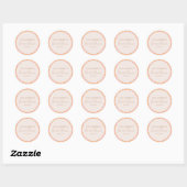 Sticker Rond Boho Rose Orange Floral Cute Fête des mariées pers (Feuille)