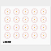 Sticker Rond Boho rose pâle (Feuille)