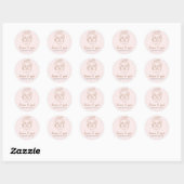 Sticker Rond Boho rose vif féminin moderne (Feuille)