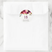 Sticker Rond Boho rouge Bourgogne 18e fête d'anniversaire (Sac)
