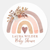 Sticker Rond Boho Rust Terracotta Aquarelle Arc-en-ciel (Devant)