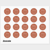 Sticker Rond Boho Rust Terracotta Mariage Merci (Feuille)
