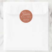 Sticker Rond Boho Rust Terracotta Mariage Merci (Sac)