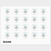 Sticker Rond Boho Rustic Blue Citrouille C'est un garçon Merci (Feuille)