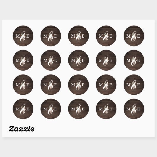 Sticker Rond Boho Rustic Neutral Dried Palm Leaves Wedding Squa (Feuille)
