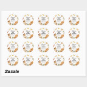 Sticker Rond Boho Rustique Cultivé Localement Baby shower De Po (Feuille)
