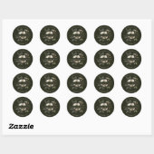 Sticker Rond Boho Rustique Dusty rose Mariage Floral Merci C (Feuille)