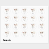 Sticker Rond Boho rustique Elégant Mariage floral Enveloppe sce (Feuille)
