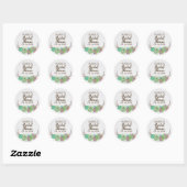 Sticker Rond Boho Rustique Fête des mariées Succulente Favorise (Feuille)