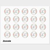 Sticker Rond Boho Rustique Floral Sweet 16 Anniversaire (Feuille)
