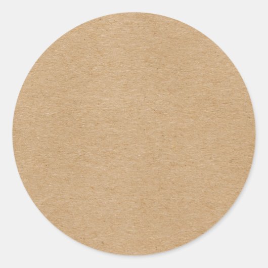 Sticker Rond Boho rustique Kraft simple et élégant (Devant)