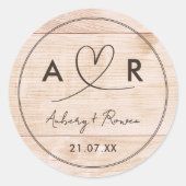 Sticker Rond Boho Rustique Neutre Boho Blush Bois look mignon C (Devant)