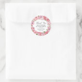 Sticker Rond Boho Rustique rose Floral Quinceanera Merci (Sac)