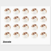 Sticker Rond Boho Rusty Terracotta Mariage Floral (Feuille)