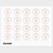 Sticker Rond Boho Safari Giraffe Baby shower (Feuille)