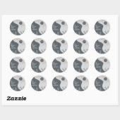 Sticker Rond Boho Slate Grey Russe Adresse de retour (Feuille)