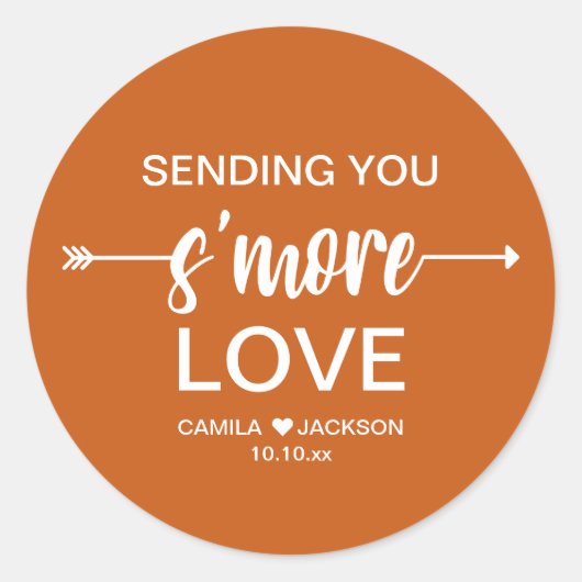 Sticker Rond Boho S'more Cadeau de Mariage (Devant)