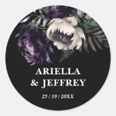 Sticker Rond Boho sombre moody élégant modèle de mariage (Devant)