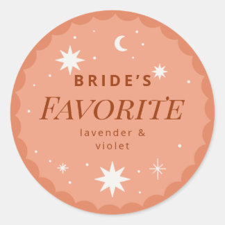 Sticker Rond Boho stars favori saveur mariage faveur autocollan
