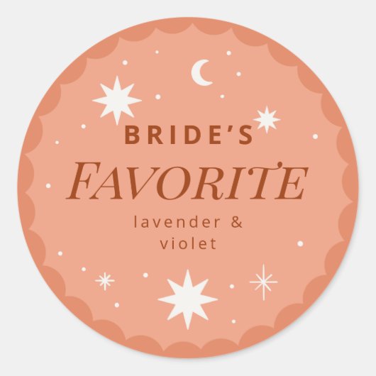 Sticker Rond Boho stars favori saveur mariage faveur autocollan (Devant)