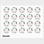 Sticker Rond Boho Stylish Magnolia Floral Mariée et Salle (Feuille)