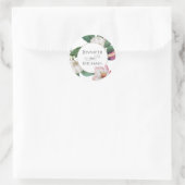 Sticker Rond Boho Stylish Magnolia Floral Mariée et Salle (Sac)