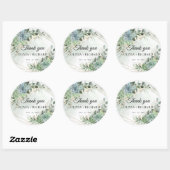 Sticker Rond Boho succulent eucalyptus cadre or merci (Feuille)