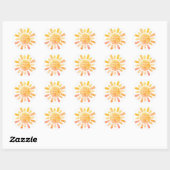 Sticker Rond Boho Sun Rays Premier anniversaire (Feuille)