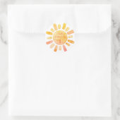 Sticker Rond Boho Sun Rays Premier anniversaire (Sac)