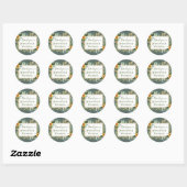 Sticker Rond Boho Sunflower Sage Mariage de verdure (Feuille)