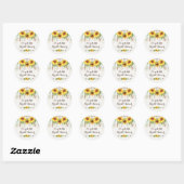 Sticker Rond Boho Sunflowers Rustic Fête des mariées Party Fave (Feuille)