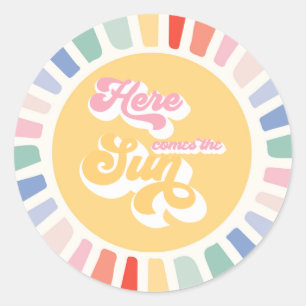 Sticker Rond Boho Sunshine 1er Voyage Autour Du Soleil Faveur