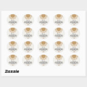 Sticker Rond boho sunshine anniversaire arc-en-ciel préférer au (Feuille)