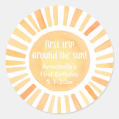 Sticker Rond Boho sunshine Premier voyage autour de l'anniversa (Devant)