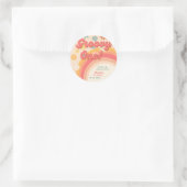 Sticker Rond Boho sunshine retro super Premier anniversaire (Sac)