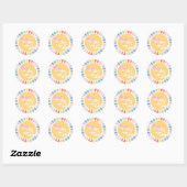 Sticker Rond Boho Sunshine Un Dans Le Soleil Soleil Faveur (Feuille)