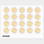 Sticker Rond Boho Sunshine Un Dans Le Soleil Soleil Faveur (Feuille)
