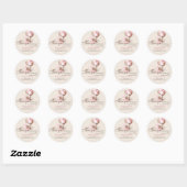 Sticker Rond Boho Teddy Bear & Balloons Bearly Wait Baby shower (Feuille)