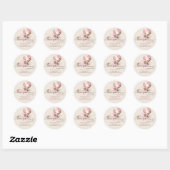 Sticker Rond Boho Teddy Bear & Balloons Bearly Wait Baby shower (Feuille)